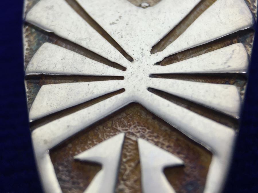 Sterling Silver Native American Pendant With Black Onyx Necklace 39g New With Tags [Photo 15]