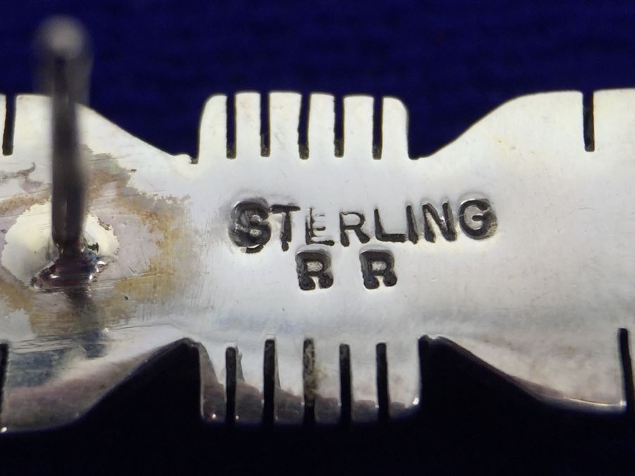 Sterling Silver Native American Earrings Signed R R NEW [Photo 3]