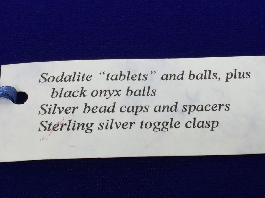 Sodalite Tablets And Balls Accented With Sterling Silver Necklace [Photo 7]
