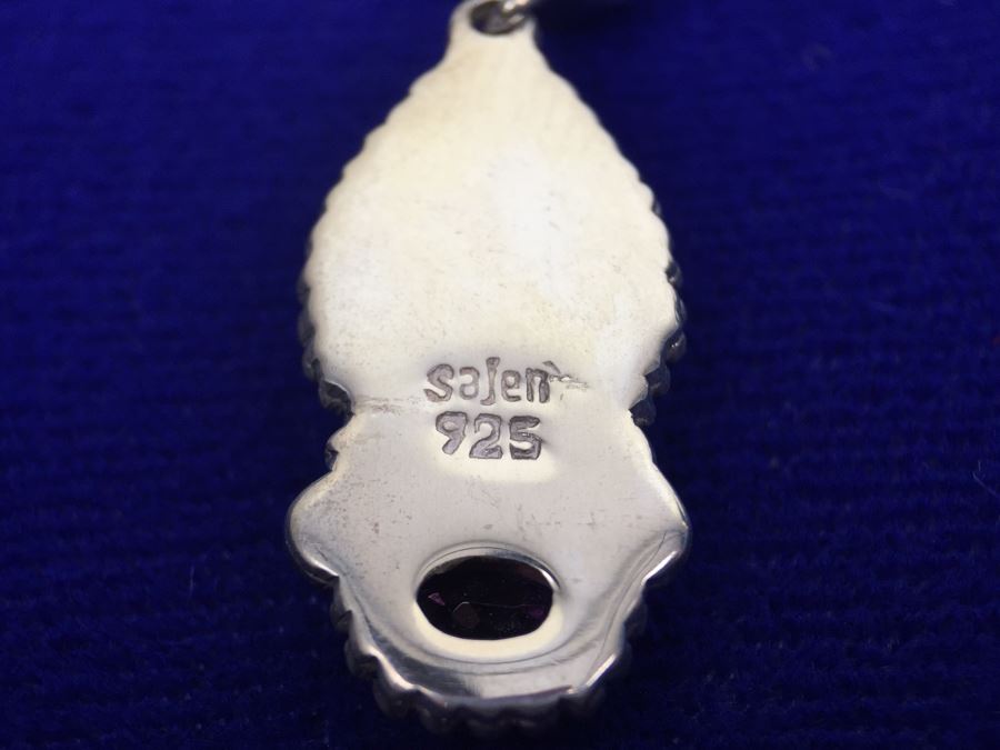 Sajen Sterling Silver Pierced Earrings With Abalone, Amethyst And Garnet [Photo 17]