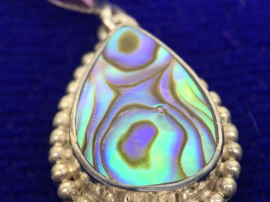 Sajen Sterling Silver Pierced Earrings With Abalone, Amethyst And Garnet [Photo 12]