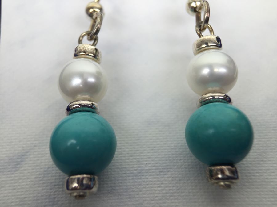 Sterling Silver And Turquoise Pendant With Freshwater Pearls, Turquoise And Sterling Silver Necklace [Photo 16]