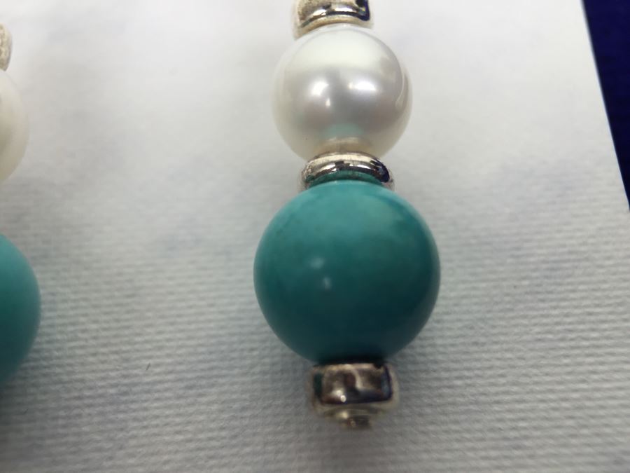 Sterling Silver And Turquoise Pendant With Freshwater Pearls, Turquoise And Sterling Silver Necklace [Photo 17]