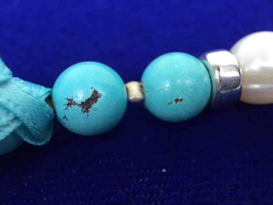 Sterling Silver And Turquoise Pendant With Freshwater Pearls, Turquoise And Sterling Silver Necklace [Photo 11]