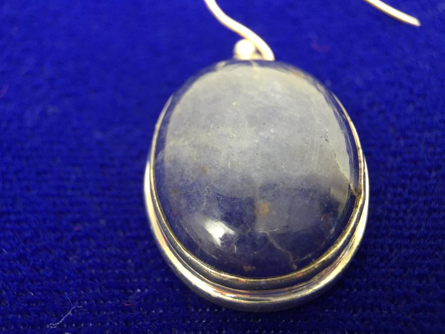 Genuine Blue Moonstone And Sterling Silver Necklace And Matching Earrings [Photo 15]
