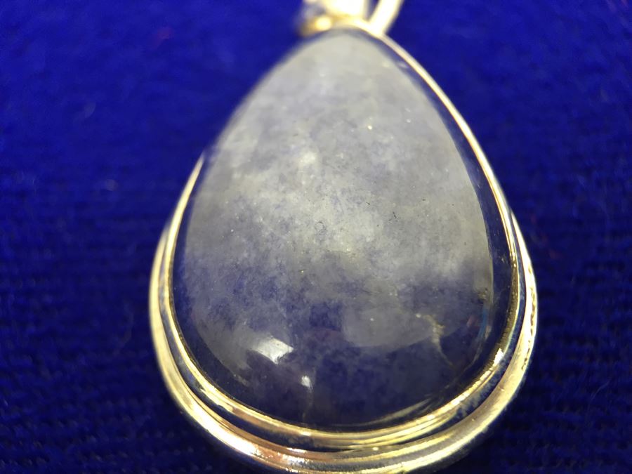 Genuine Blue Moonstone And Sterling Silver Necklace And Matching Earrings [Photo 13]
