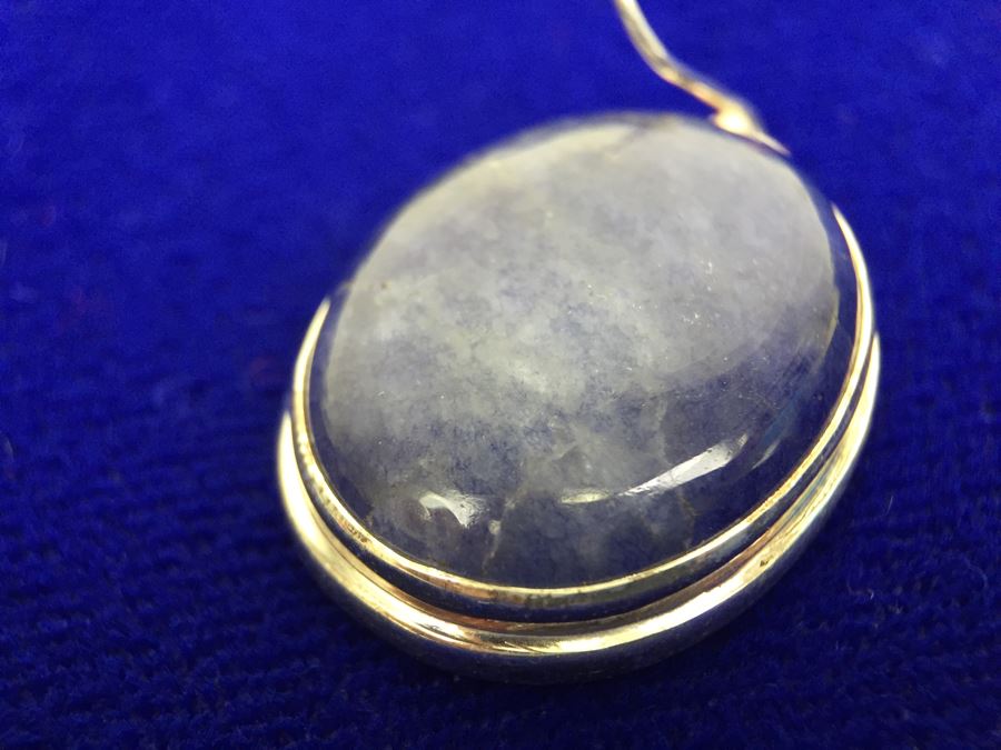 Genuine Blue Moonstone And Sterling Silver Necklace And Matching Earrings [Photo 16]