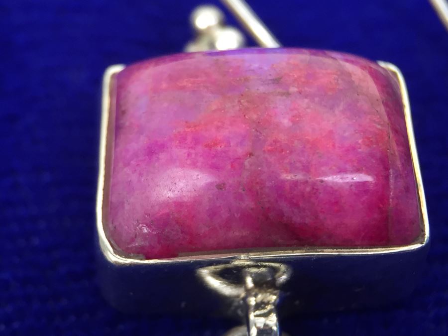 Statement Piece - Sterling Silver Moonstone And Rose Quartz Necklace With Matching Earrings [Photo 37]