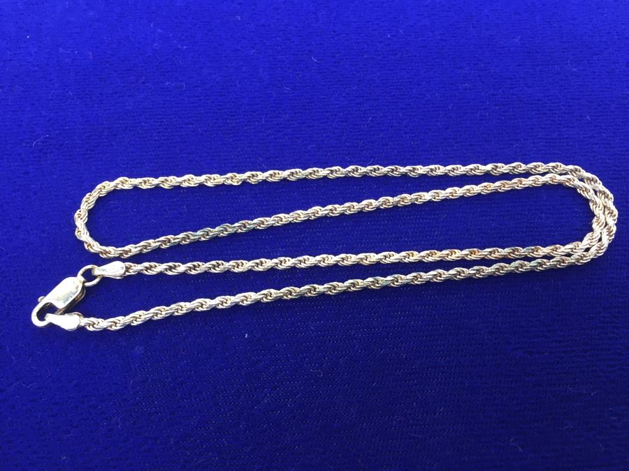 Sterling Silver Italian Rope Chain Necklace 8g [Photo 4]