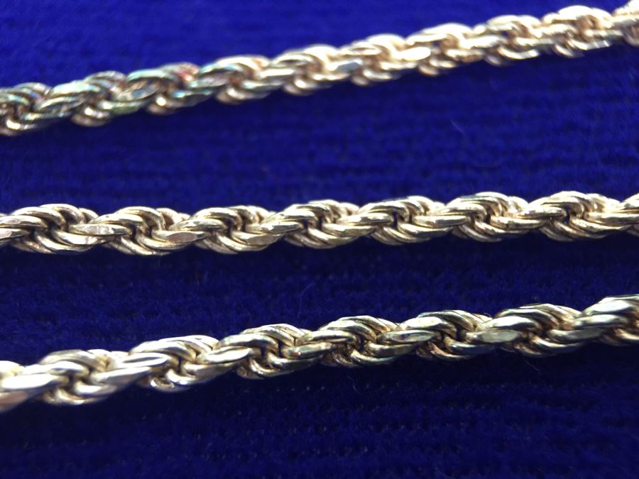 Sterling Silver Italian Rope Chain Necklace 8g [Photo 2]
