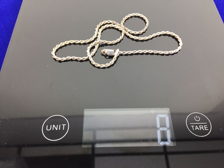 Sterling Silver Italian Rope Chain Necklace 8g [Photo 3]