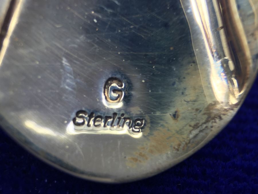 Vintage Sterling Silver Native American Pierced Earrings Signed G Sterling 11g [Photo 11]