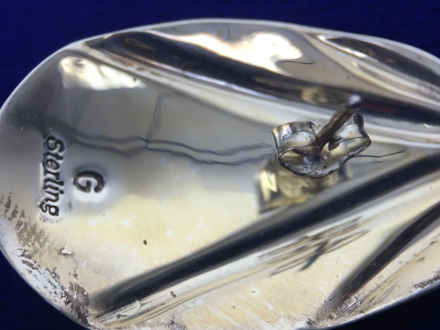 Vintage Sterling Silver Native American Pierced Earrings Signed G Sterling 11g [Photo 10]