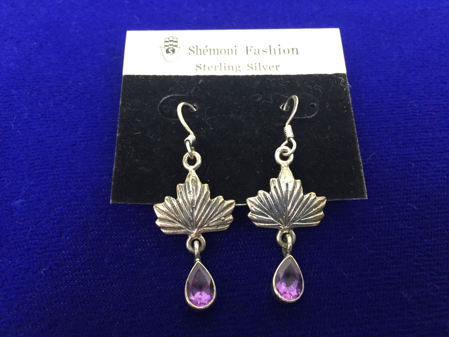 Shemoni Fashion Sterling Silver Amethyst Earrings