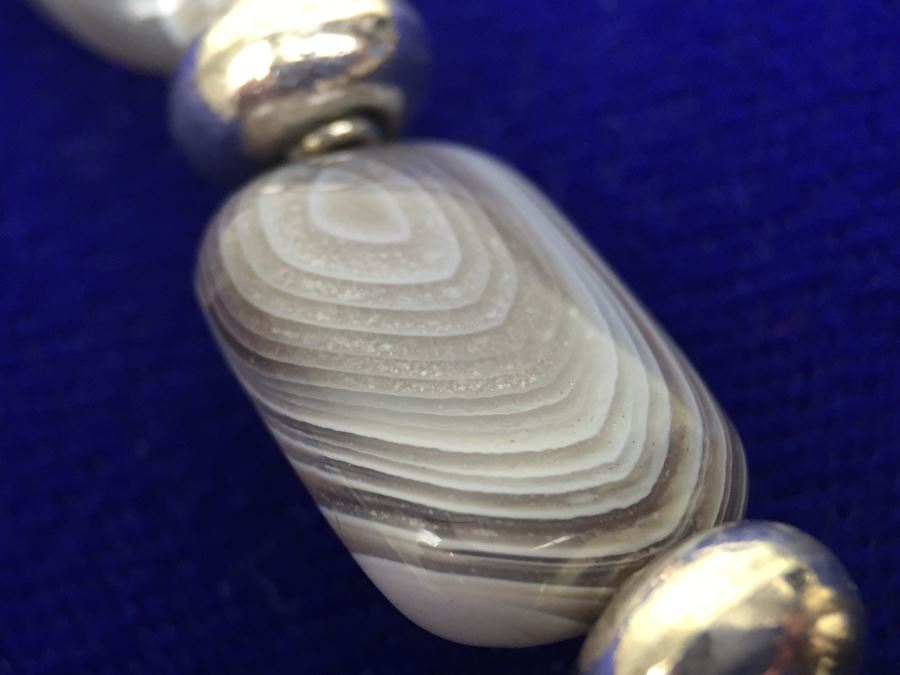 Botswana Agate Beads With Sterling Silver Accents [Photo 3]