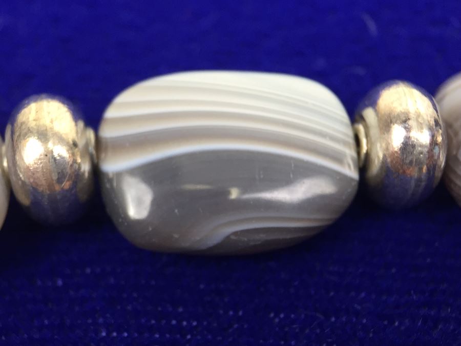 Botswana Agate Beads With Sterling Silver Accents [Photo 8]