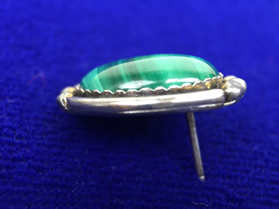 Sterling Silver And Malachite Pierced Earrings [Photo 9]