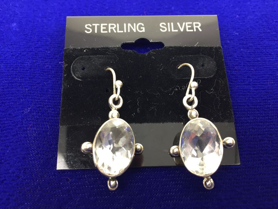 Sterling Silver And Quartz Earrings