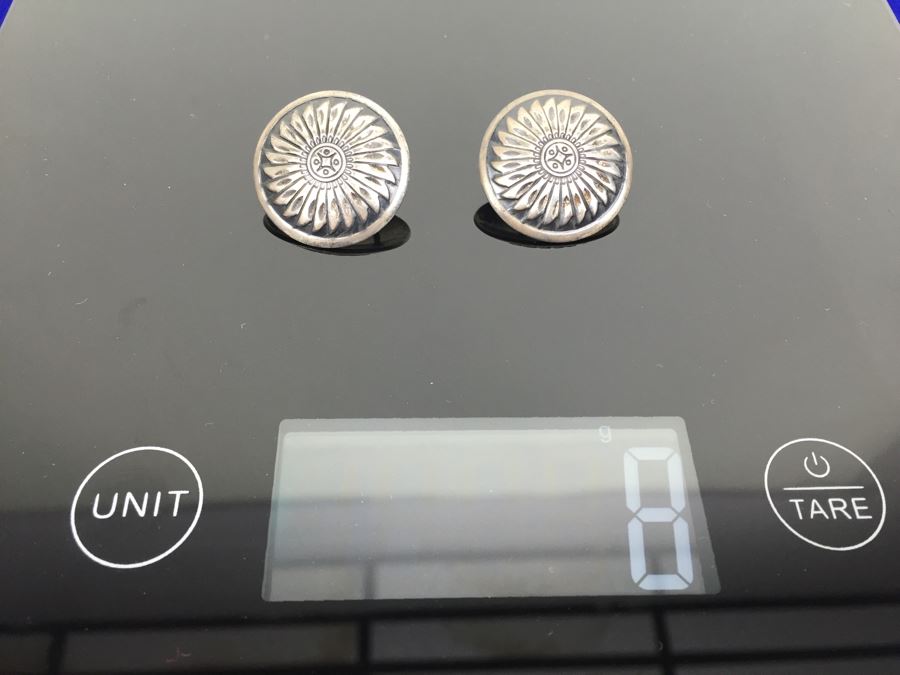 Vintage Sterling Silver Pierced Earrings 8g [Photo 9]