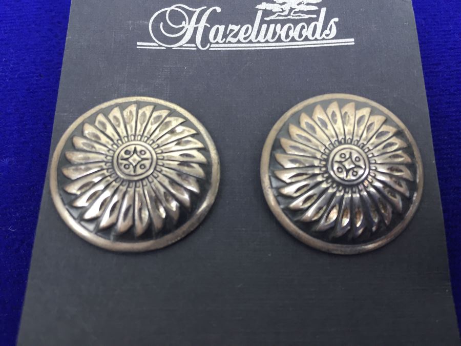 Vintage Sterling Silver Pierced Earrings 8g