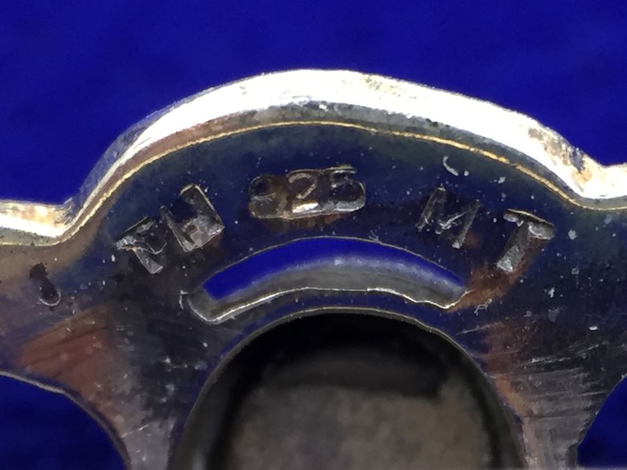 Vintage Sterling Silver Marcasite And Black Onyx Brooch Signed Sterling TH 925 MT [Photo 3]