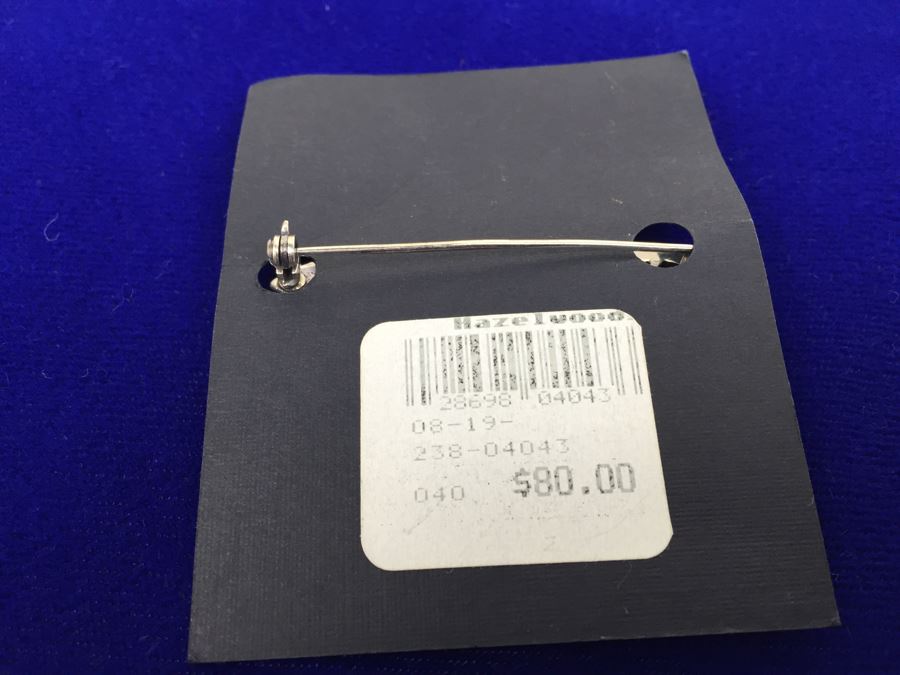 Vintage Sterling Silver Marcasite And Black Onyx Brooch Signed Sterling TH 925 MT [Photo 4]