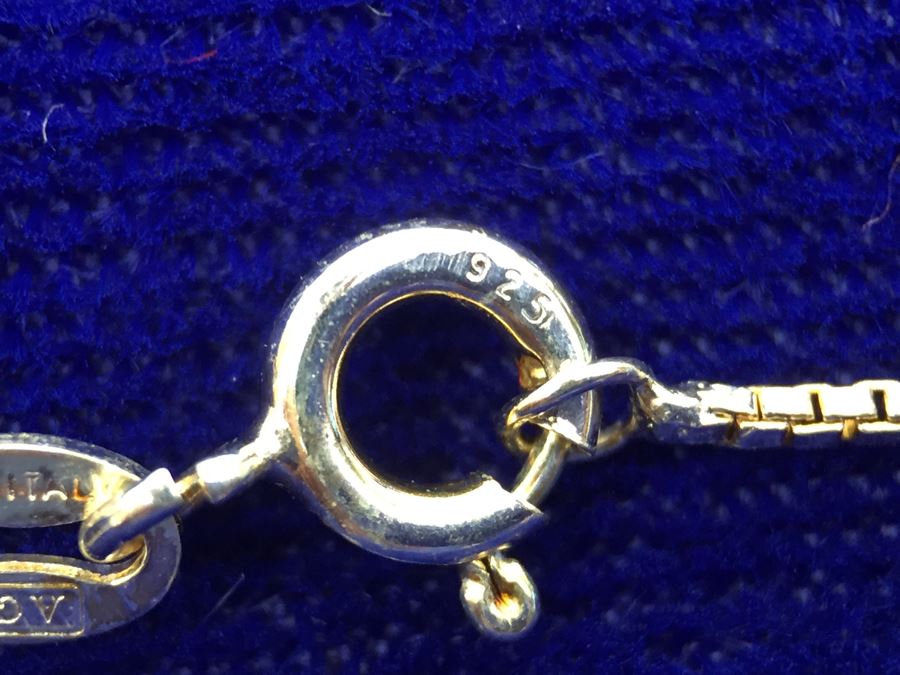 Sterling Silver Inlaid Pendant With Necklace And Matching Earrings [Photo 16]