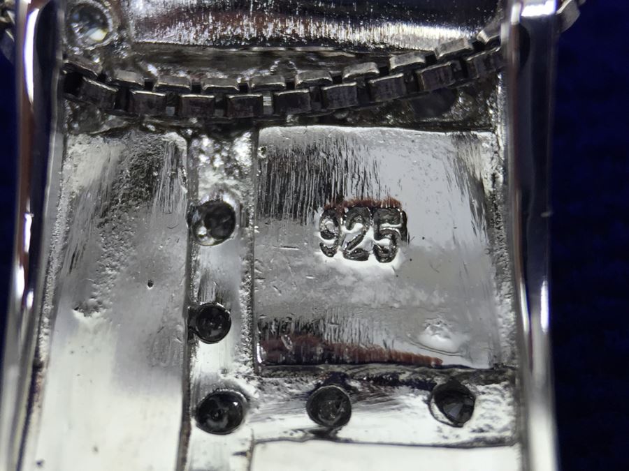 Sterling Silver Inlaid Pendant With Necklace And Matching Earrings [Photo 18]