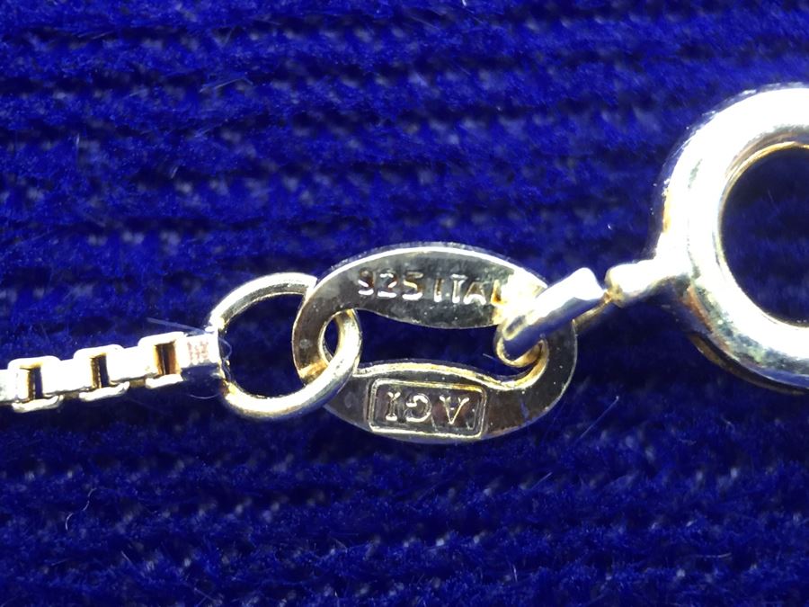 Sterling Silver Inlaid Pendant With Necklace And Matching Earrings [Photo 15]