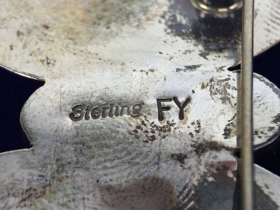 Sterling Silver Butterfly Brooch Signed FY Sterling [Photo 3]