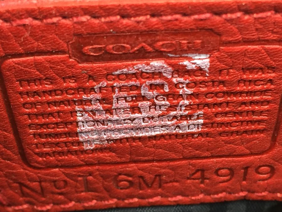 Red Leather Coach Handbag I 6M-4919 [Photo 3]