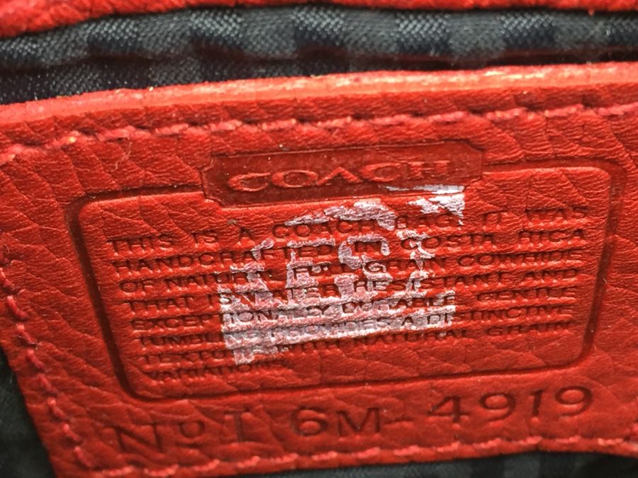 Red Leather Coach Handbag I 6M-4919 [Photo 8]