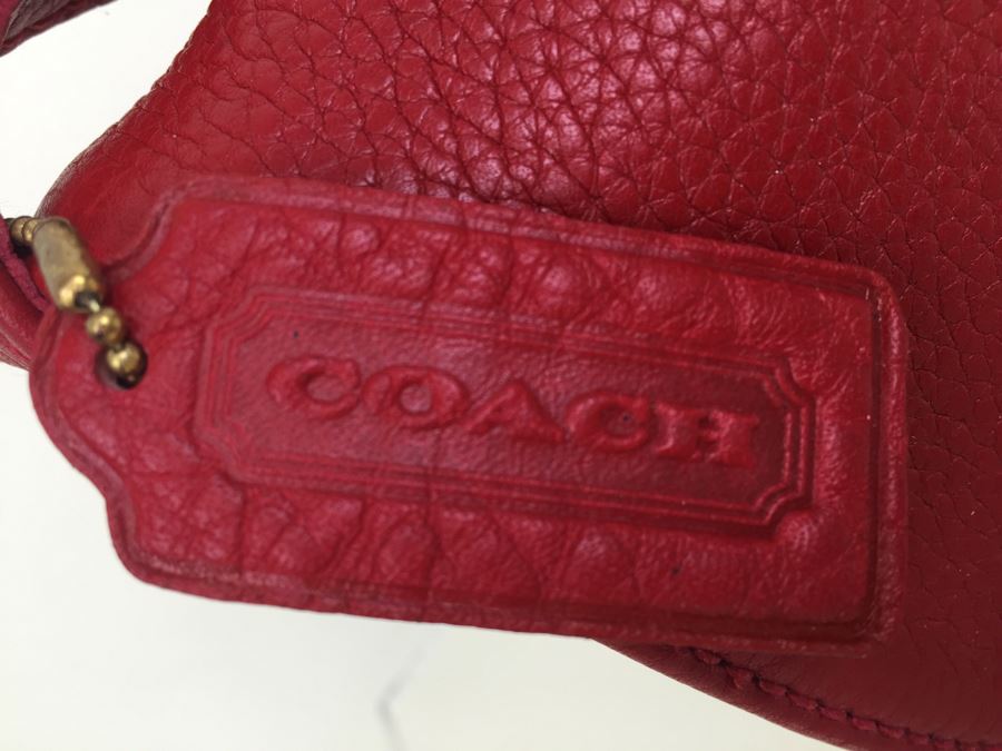 Coach Mini Pebbled leather Handbag Candy Apple Red | eBay