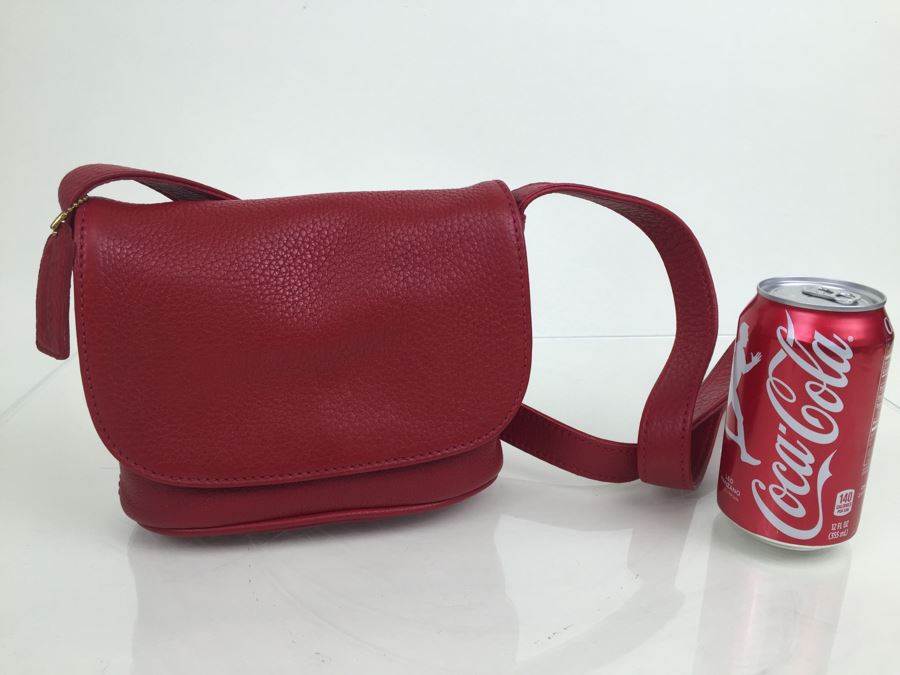 Red Leather Coach Handbag I 6M-4919 [Photo 4]