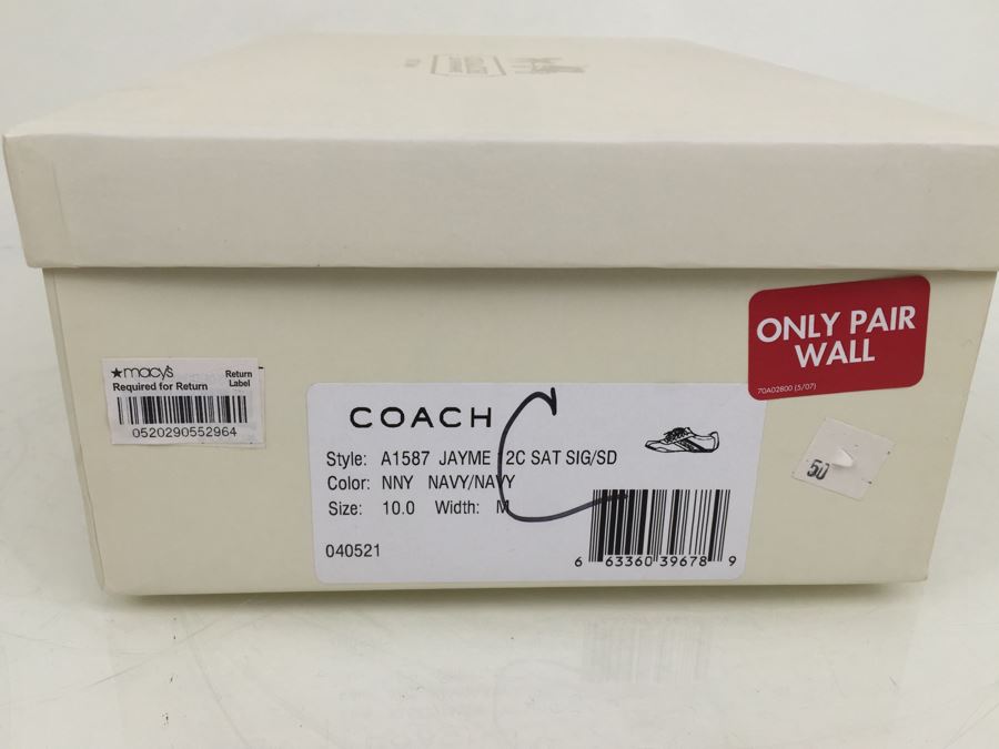 COACH Navy Shoes Jayme Style A1587 Size 10M New In Box