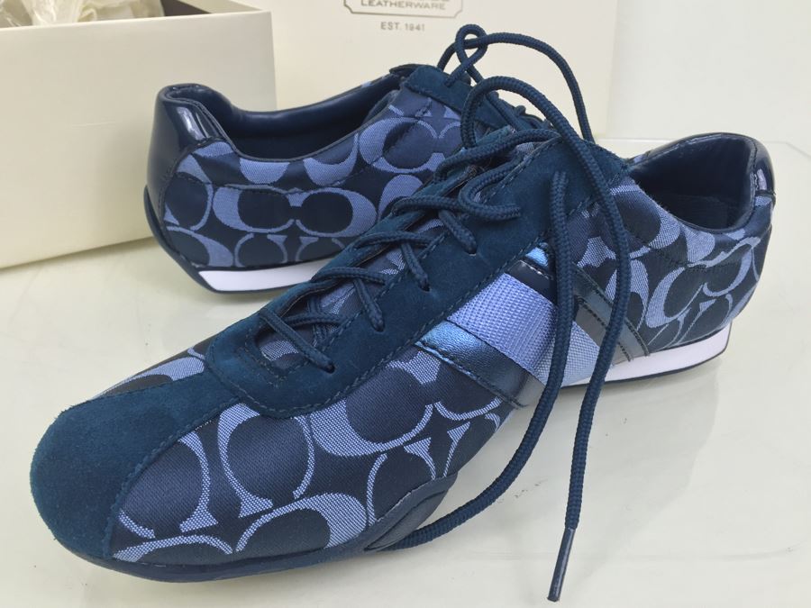 navy coach sneakers