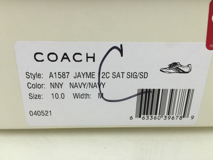 COACH Navy Shoes Jayme Style A1587 Size 10M New In Box [Photo 6]