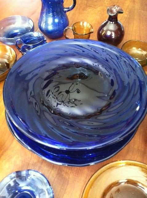 Colorful Mexican Hand Blown Plate and Glass Lot [Photo 4]