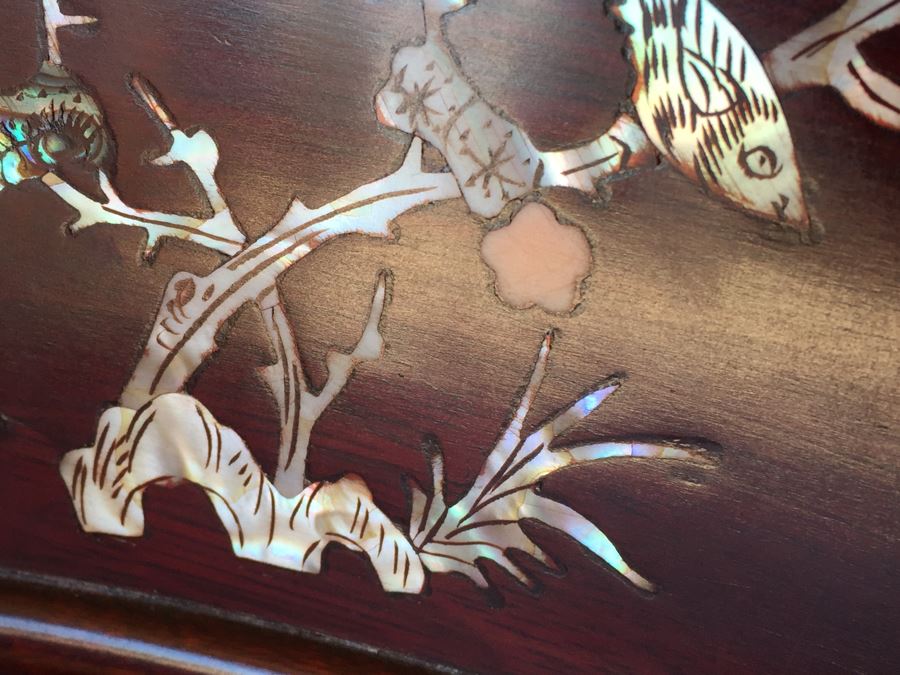 Rosewood Chinese Corner Chair With Inlay Mother Of Pearl  [Photo 8]