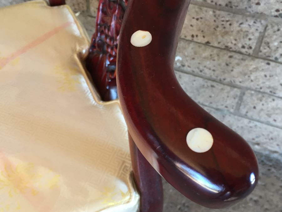 Rosewood Chinese Corner Chair With Inlay Mother Of Pearl  [Photo 11]
