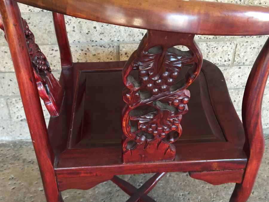 Rosewood Chinese Corner Chair With Inlay Mother Of Pearl  [Photo 20]