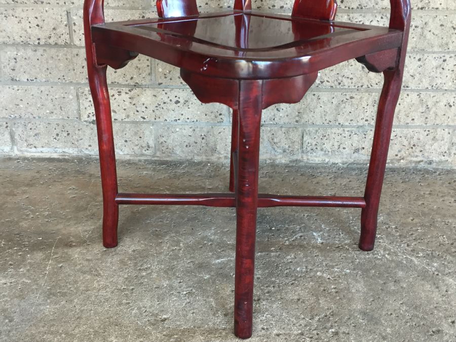 Rosewood Chinese Corner Chair With Inlay Mother Of Pearl  [Photo 14]
