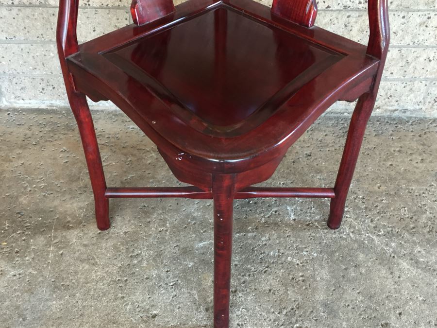 Rosewood Chinese Corner Chair With Inlay Mother Of Pearl  [Photo 13]