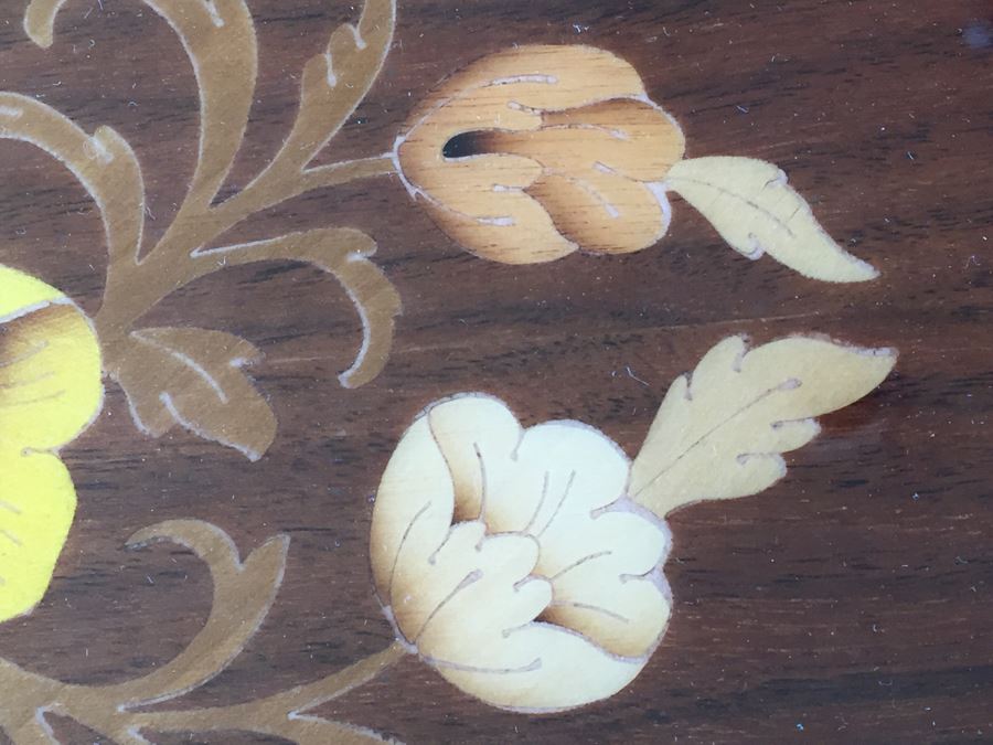 Vintage Italian Inlaid Marquetry Wood Serving Bar Tea Cart Drop Leaf Gorgeous [Photo 9]