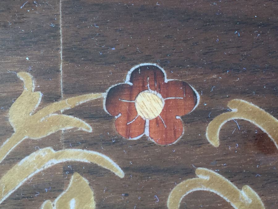 Vintage Italian Inlaid Marquetry Wood Serving Bar Tea Cart Drop Leaf Gorgeous [Photo 8]