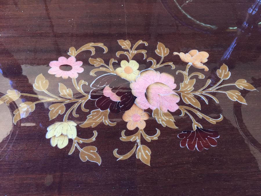 Vintage Italian Inlaid Marquetry Wood Serving Bar Tea Cart Drop Leaf Gorgeous [Photo 12]