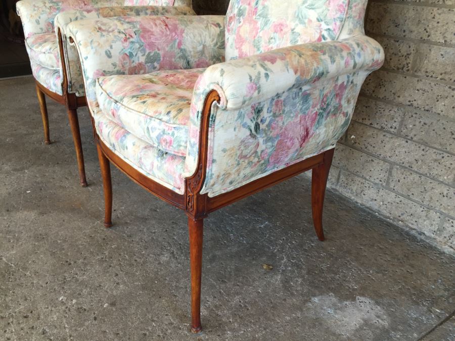 Pair Of Nice Vintage Upholstered Armchairs [Photo 6]