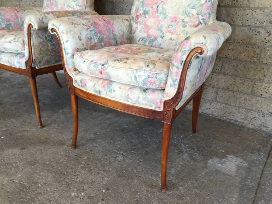 Pair Of Nice Vintage Upholstered Armchairs [Photo 5]