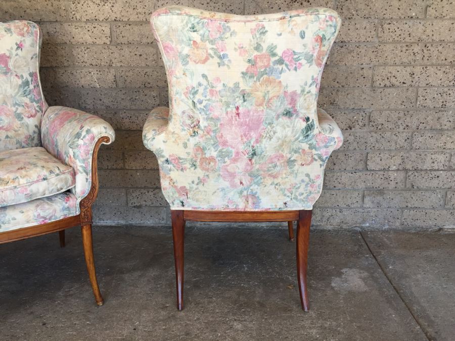 Pair Of Nice Vintage Upholstered Armchairs [Photo 11]
