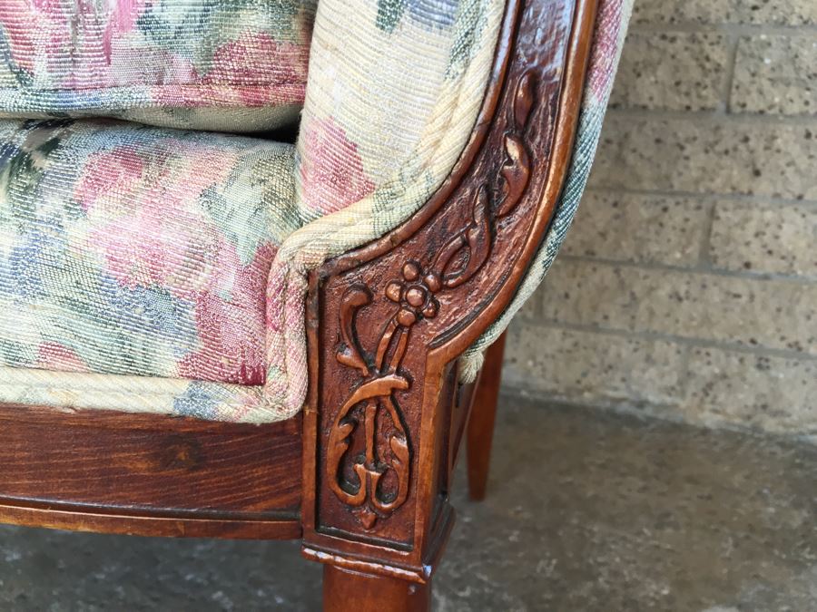 Pair Of Nice Vintage Upholstered Armchairs [Photo 2]